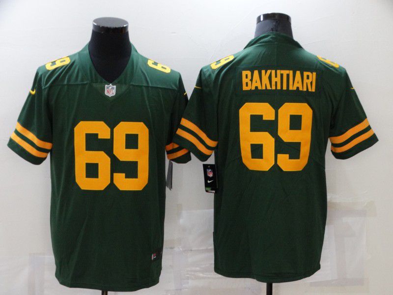 Men Green Bay Packers 69 Bakhtiari Green New Vapor Untouchable Limited Player 2021 Nike NFL Jersey